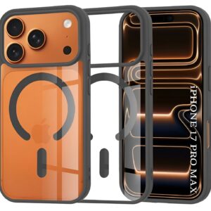 Techsuit iPhone 17 Pro Max MagSafe Pro Θήκη με Πλαίσιο Σιλικόνης Διάφανη - Black