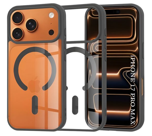 Techsuit iPhone 17 Pro Max MagSafe Pro Θήκη με Πλαίσιο Σιλικόνης Διάφανη - Black