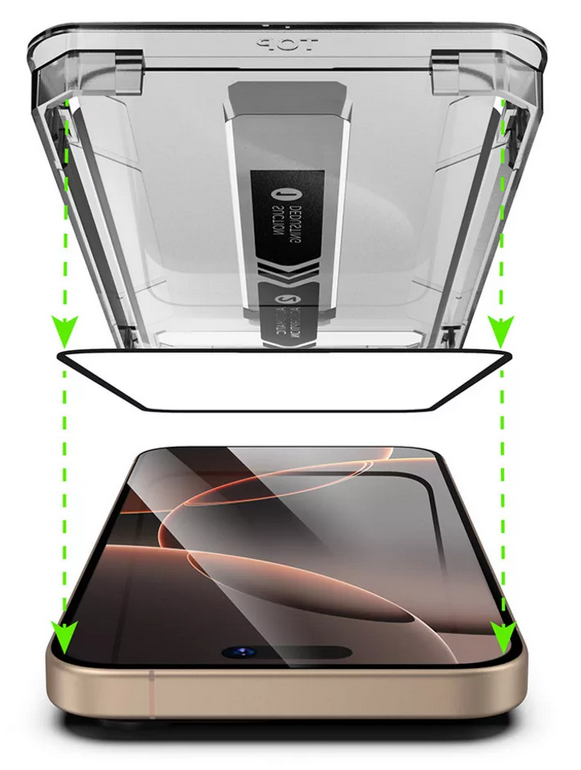 iPhone 17 Air Προστασία Οθόνης με Μαύρο Περίγραμμα Techsuit TitanGlass Full Face Tempered Glass