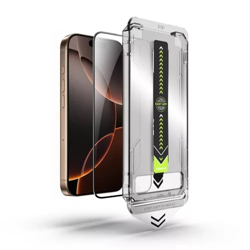 iPhone 17 Air Προστασία Οθόνης με Μαύρο Περίγραμμα Techsuit TitanGlass Full Face Tempered Glass