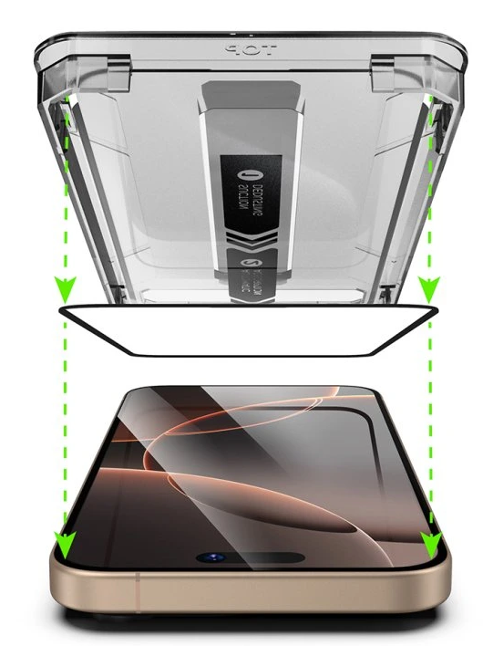 iPhone 17 Pro Προστασία Οθόνης με Μαύρο Περίγραμμα Techsuit TitanGlass Full Face Tempered Glass