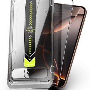 iPhone 17 Pro Προστασία Οθόνης με Μαύρο Περίγραμμα Techsuit TitanGlass Full Face Tempered Glass