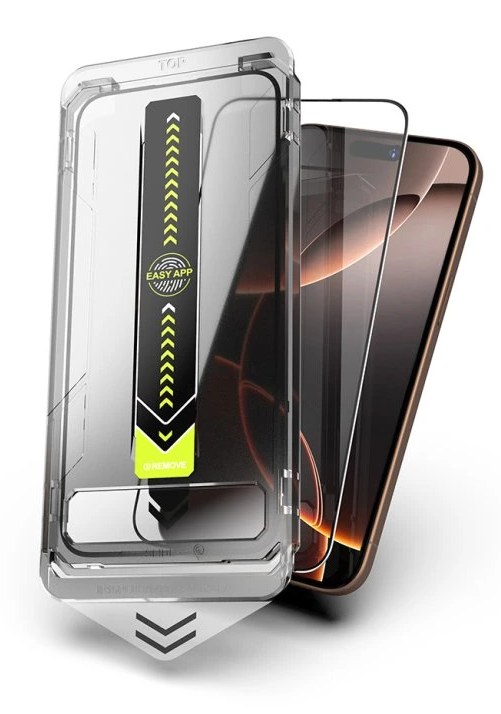 iPhone 17 Pro Προστασία Οθόνης με Μαύρο Περίγραμμα Techsuit TitanGlass Full Face Tempered Glass