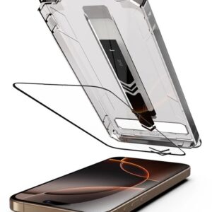 iPhone 17 Pro Προστασία Οθόνης με Μαύρο Περίγραμμα Techsuit TitanGlass Full Face Tempered Glass