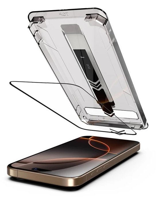 iPhone 17 Pro Προστασία Οθόνης με Μαύρο Περίγραμμα Techsuit TitanGlass Full Face Tempered Glass