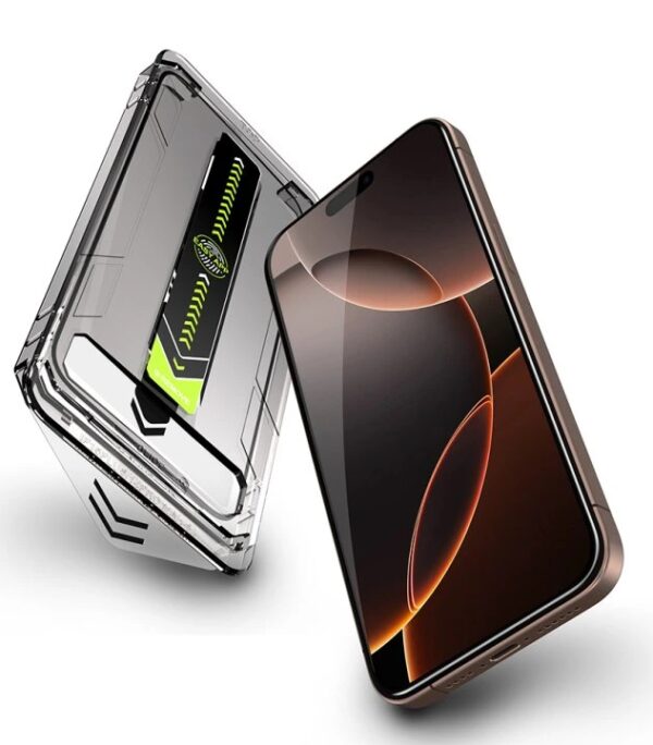 iPhone 17 Pro Προστασία Οθόνης με Μαύρο Περίγραμμα Techsuit TitanGlass Full Face Tempered Glass