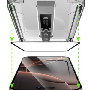 iPhone 17 Pro Max Προστασία Οθόνης με Μαύρο Περίγραμμα Techsuit TitanGlass Full Face Tempered Glass