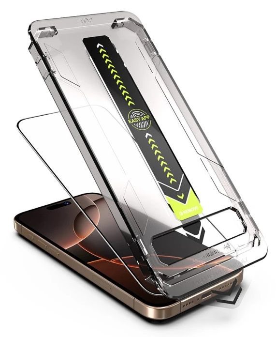 iPhone 17 Pro Max Προστασία Οθόνης με Μαύρο Περίγραμμα Techsuit TitanGlass Full Face Tempered Glass