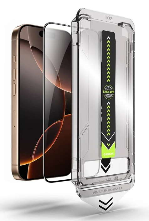 iPhone 17 Pro Max Προστασία Οθόνης με Μαύρο Περίγραμμα Techsuit TitanGlass Full Face Tempered Glass