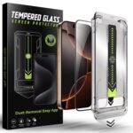 iPhone 17 Pro Max Προστασία Οθόνης με Μαύρο Περίγραμμα Techsuit TitanGlass Full Face Tempered Glass