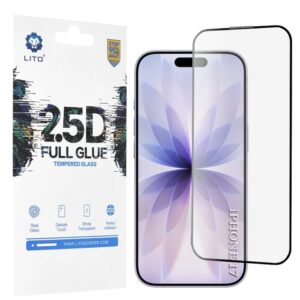 iPhone 16 Pro / 17 Προστασία Οθόνης με Μαύρο Περίγραμμα Lito 2.5D Full Face Tempered Glass