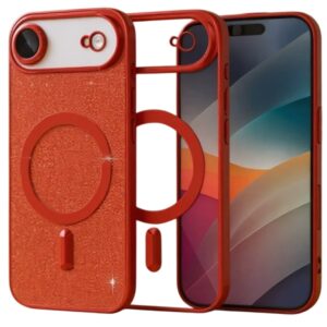 Techsuit iPhone 17 Air Luxury Glitter Θήκη Σιλικόνης Διάφανη - Red