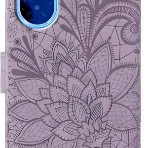Tel1 Xiaomi Redmi A5 4G Lace Flower Embossing Θήκη Βιβλίο - Purple