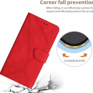 Tel1 Xiaomi Redmi A5 4G Stitching Embossed Θήκη Βιβλίο - Red