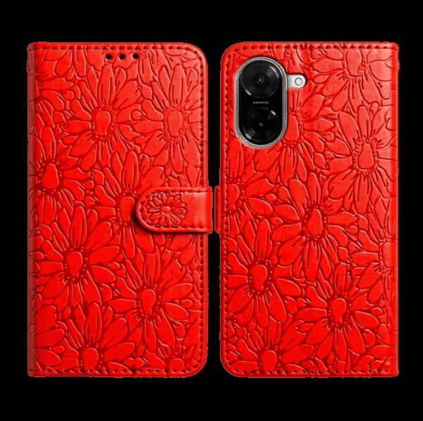 Tel1 Xiaomi Redmi A5 4G Daisy Embossed Θήκη Βιβλίο - Red Tel1 Xiaomi Redmi A5 4G Daisy Embossed Θήκη Βιβλίο - Red