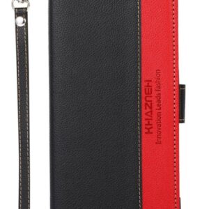 KHAZNEH Xiaomi Redmi A5 4G RFID Litchi Θήκη Βιβλίο - Black Red