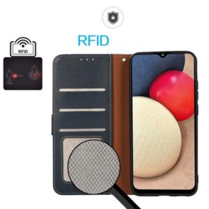 KHAZNEH Xiaomi Redmi A5 4G RFID Litchi Leather Θήκη Βιβλίο - Blue Brown