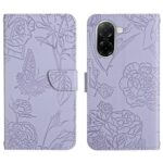 Tel1 Xiaomi Redmi A5 4G Skin Feel Butterfly Embossed Θήκη Βιβλίο - Purple