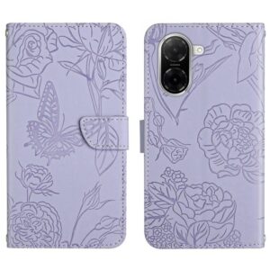 Tel1 Xiaomi Redmi A5 4G Skin Feel Butterfly Embossed Θήκη Βιβλίο - Purple