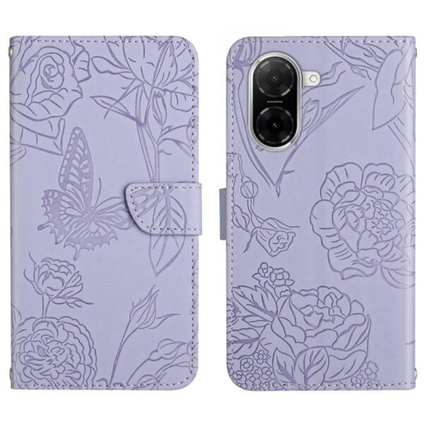 Tel1 Xiaomi Redmi A5 4G Skin Feel Butterfly Embossed Θήκη Βιβλίο - Purple