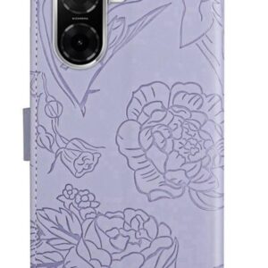 Tel1 Xiaomi Redmi A5 4G Skin Feel Butterfly Embossed Θήκη Βιβλίο - Purple