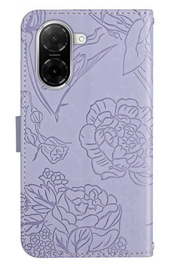 Tel1 Xiaomi Redmi A5 4G Skin Feel Butterfly Embossed Θήκη Βιβλίο - Purple