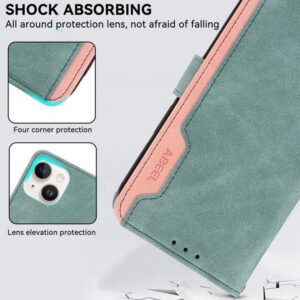 ABEEL Xiaomi Redmi A5 4G Color Block Θήκη Βιβλίο - Green Pink