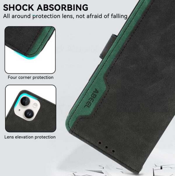 ABEEL Xiaomi Redmi A5 4G Color Block Θήκη Βιβλίο - Black Green