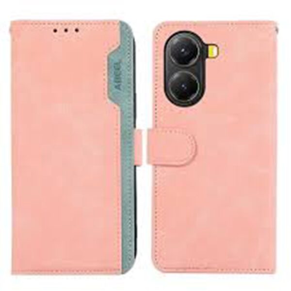 ABEEL Xiaomi Redmi A5 4G Color Block Θήκη Βιβλίο - Pink Green