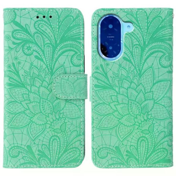 Tel1 Xiaomi Redmi A5 4G Lace Flower Embossing Θήκη Βιβλίο - Green