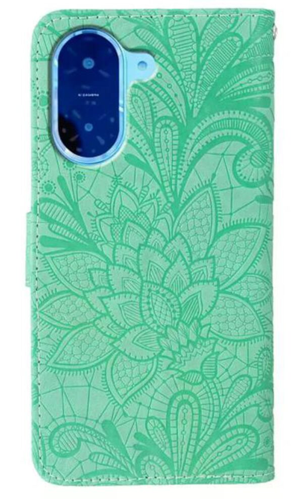 Tel1 Xiaomi Redmi A5 4G Lace Flower Embossing Θήκη Βιβλίο - Green