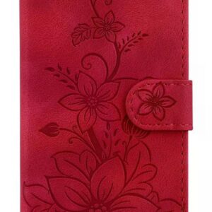 Tel1 Xiaomi Redmi A5 4G Lily Embossing Horizontal Flip Θήκη Βιβλίο - Red