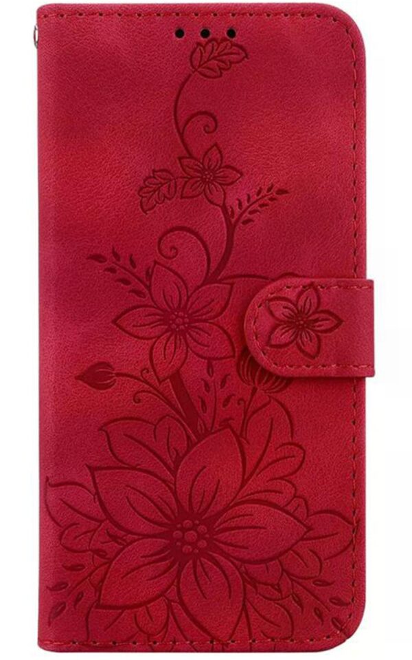 Tel1 Xiaomi Redmi A5 4G Lily Embossing Horizontal Flip Θήκη Βιβλίο - Red