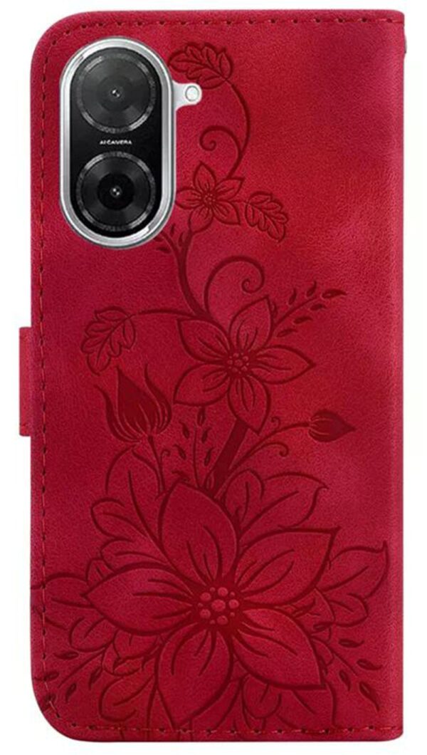 Tel1 Xiaomi Redmi A5 4G Lily Embossing Horizontal Flip Θήκη Βιβλίο - Red