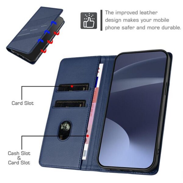 Τel1 Xiaomi Redmi A5 4G Embossed Multi-functional Wallet Θήκη Βιβλίο - Dark Blue