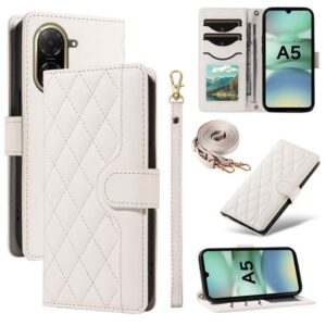 Τel1 Xiaomi Redmi A5 4G Diamond Grid Θήκη Βιβλίο - White