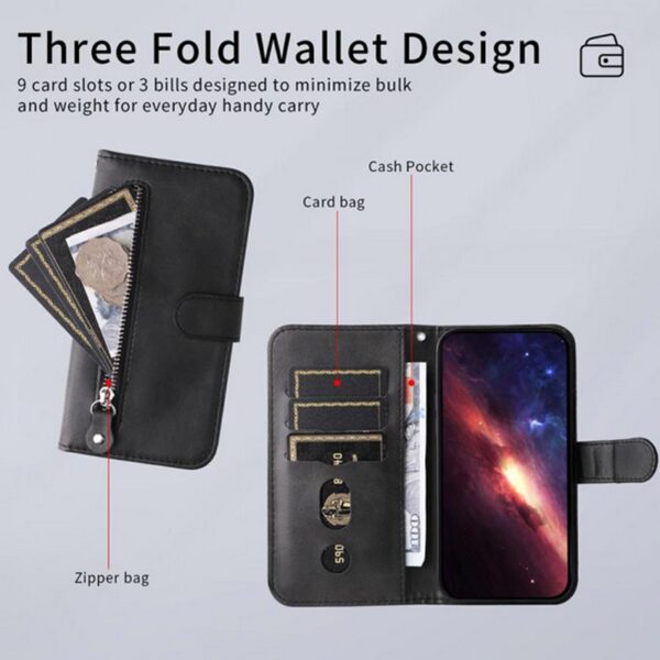 Τel1 Xiaomi Redmi A5 4G Fashion Calf Texture Zipper Θήκη Βιβλίο - Black