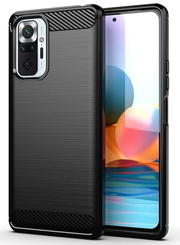 Forcell Xiaomi Redmi Note 10 4G / 10s Carbon Fiber Θήκη Σιλικόνης - Black