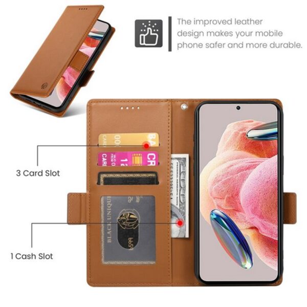 Tel1 Xiaomi Redmi 15C 4G / 5G / Poco C85 Side Buckle Magnetic Θήκη Βιβλίο - Brown
