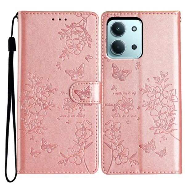 Tel1 Xiaomi Redmi 15C 4G / 5G / Poco C85 Butterflies Flowers Θήκη Βιβλίο - Rose Gold Tel1 Xiaomi Redmi 15C 4G / 5G / Poco C85 Butterflies Flowers Θήκη Βιβλίο - Rose Gold