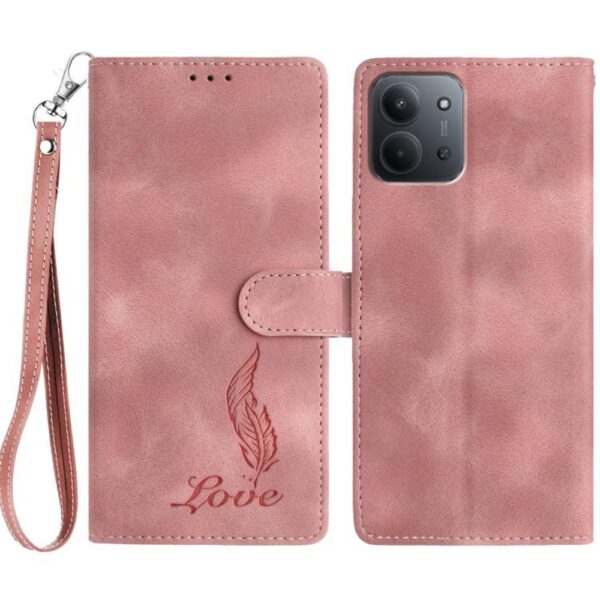 Tel1 Xiaomi Redmi 15C 4G / 5G / Poco C85 Skin Feel Embossed Feather Θήκη Βιβλίο - Pink Tel1 Xiaomi Redmi 15C 4G / 5G / Poco C85 Skin Feel Embossed Feather Θήκη Βιβλίο - Pink