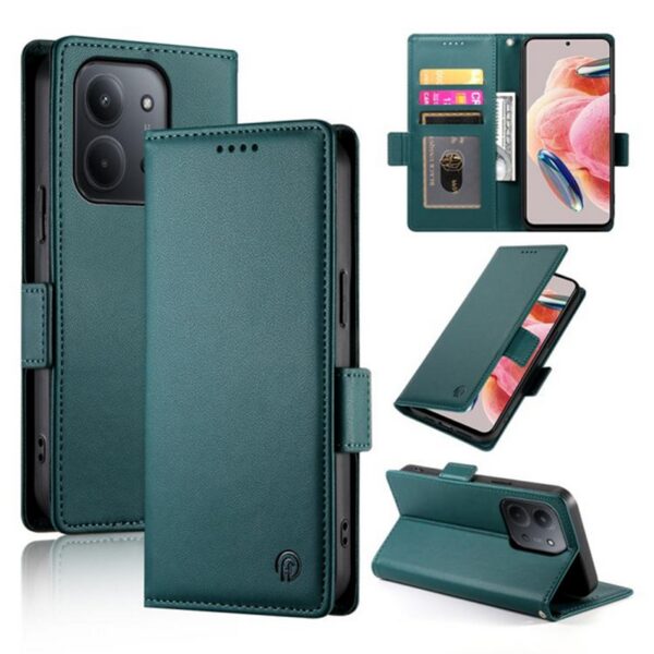 Tel1 Xiaomi Redmi 15C / Poco C85 Side Buckle Magnetic Θήκη Βιβλίο - Dark Green