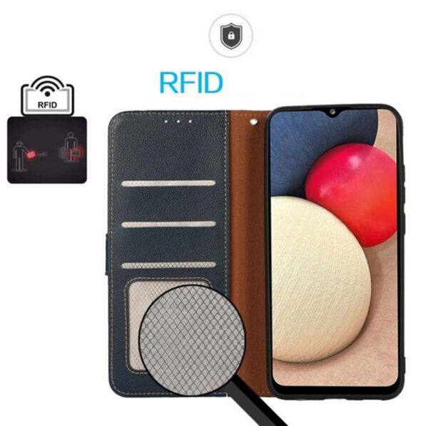 KHAZNEH Xiaomi Redmi 15C 4G / 5G / Poco C85 RFID Litchi Θήκη Βιβλίο - Blue Brown