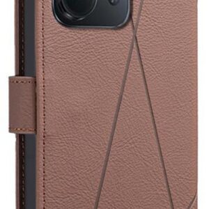 BINFEN COLOR Xiaomi Redmi 15C / Poco C85 Geometric Pattern RFID Θήκη Βιβλίο - Brown