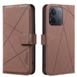 BINFEN COLOR Xiaomi Redmi 15C / Poco C85 Geometric Pattern RFID Θήκη Βιβλίο - Brown