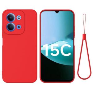 Forcell Xiaomi Redmi 15C 4G / Poco C85 Solid Colour Liquid Θήκη Σιλικόνης - Red