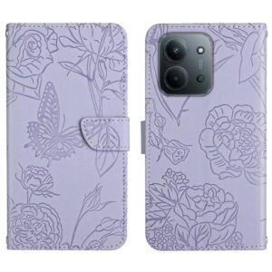 Tel1 Xiaomi Redmi 15C 4G / 5G / Poco C85 Skin Feel Butterfly Embossed Θήκη Βιβλίο - Purple