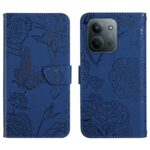 Tel1 Xiaomi Redmi 15C 4G / 5G / Poco C85 Skin Feel Butterfly Embossed Θήκη Βιβλίο - Blue