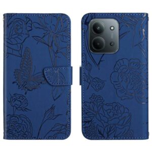 Tel1 Xiaomi Redmi 15C 4G / 5G / Poco C85 Skin Feel Butterfly Embossed Θήκη Βιβλίο - Blue
