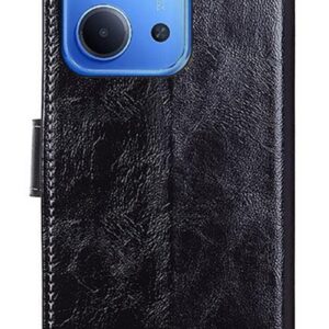 Tel1 Xiaomi Redmi 15C 5G / 4G / Poco C85 Retro Crazy Horse Θήκη Βιβλίο - Black